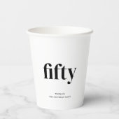 白黒50誕生日 紙コップ (裏面)