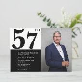 白黒57誕生日招待状写真 招待状 (スタンド正面)