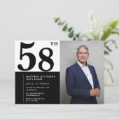 白黒58誕生日招待状写真 招待状 (スタンド正面)