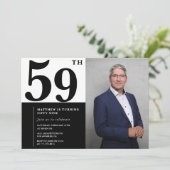 白黒59誕生日招待状写真 招待状 (スタンド正面)