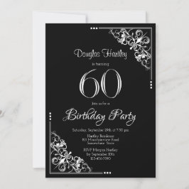 白黒60歳の誕生日パーティー 招待状