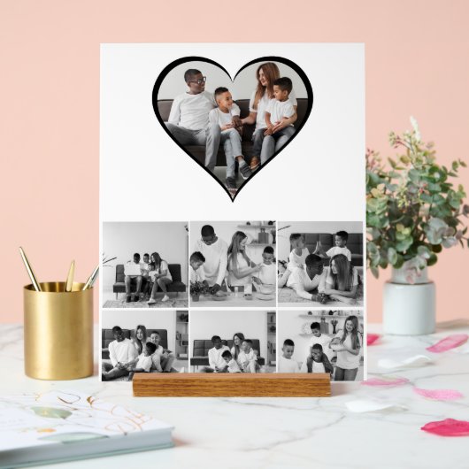 白黒7フォトコラージュ アクリルサイン (ウェディング)