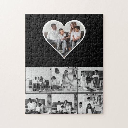 白黒7フォトコラージュ ジグソーパズル (縦)