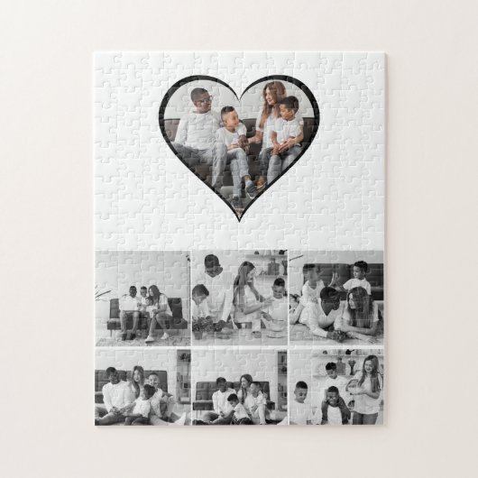 白黒7フォトコラージュ ジグソーパズル (縦)