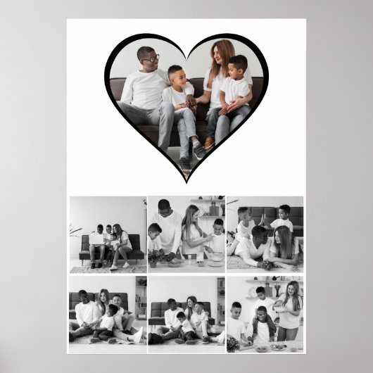 白黒7フォトコラージュ ポスター (正面)