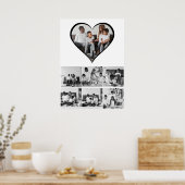 白黒7フォトコラージュ ポスター (キッチン)