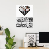 白黒7フォトコラージュ ポスター (ホームオフィス)