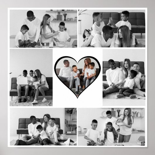 白黒7フォトコラージュ ポスター (正面)