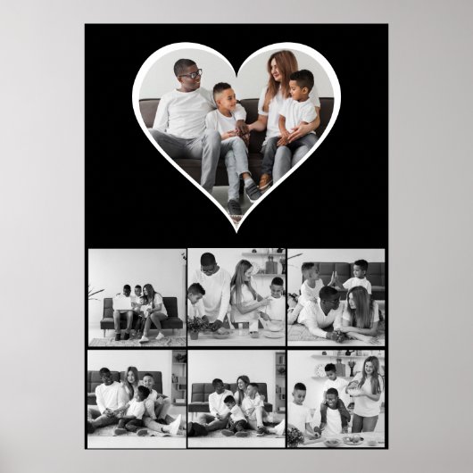 白黒7フォトコラージュ ポスター (正面)