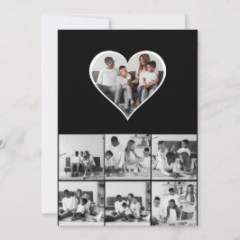 白黒7枚の写真コラージュ シーズンカード