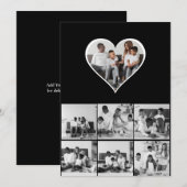 白黒7枚の写真コラージュ シーズンカード (正面/裏面)