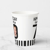 白黒70歳の誕生日カスタム写真 紙コップ (右)