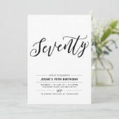白黒70歳ミニマル誕生日パーティー 招待状 (スタンド正面)