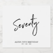 白黒70編スクリプト70th誕生日パーティー ビールラベル (シングルラベル)