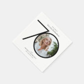 白黒70誕生日ミニマリストカスタム写真 スタンダードカクテルナプキン (角)