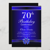 白黒70誕生祝い 招待状 (正面/裏面)