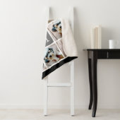 白黒8フォトコラージュ – クラシックモノグラム シェルパブランケット (インサイチュ)