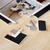 白黒8フォトコラージュ – クラシックモノグラム ジグソーパズル (側面)