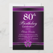 白黒80誕生祝い 招待状 (正面)