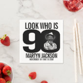 白黒90歳の誕生日の写真は誰か スタンダードカクテルナプキン (インサイチュ)