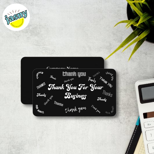 白黒「ありがとう」挿入/名刺 名刺