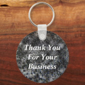 白黒：お客様に感謝 キーホルダー (正面)