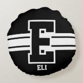 白黒-すべてのスポーツの手紙 ラウンドクッション (裏面)