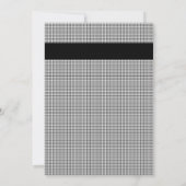 |白黒|の花柄|のハートの結婚 招待状 (裏面)