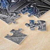 "白黒"の"クラシックMG" "色しぶき" ジグソーパズル (側面)