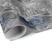 "白黒"の"クラシックMG" "色しぶき" ラッピングペーパー (ロールコーナー)