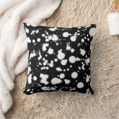 白黒(ばちゃばちゃ)跳ねるのペンキの芸術はカスタマイズ クッション (ブランケット)