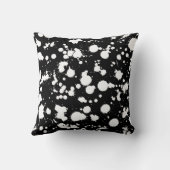 白黒(ばちゃばちゃ)跳ねるのペンキの芸術はカスタマイズ クッション (裏面)