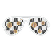 白黒&ひまわり市松模様にのプリント アビエーターサングラス (正面)