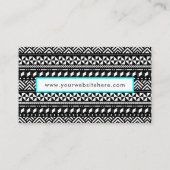 白黒&アクアトリバルジグザグストライプ 名刺 (裏面)