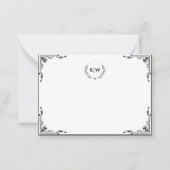 白黒 | イニシャルモダンモノグラム ノートカード (正面)