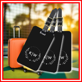 白黒 | イニシャルモダンモノグラム ラゲッジタグ