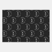 白黒 | イニシャルモダンモノグラム ラッピングペーパーシート (正面2)