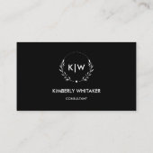 白黒 | イニシャルモダンモノグラム 名刺 (裏面)