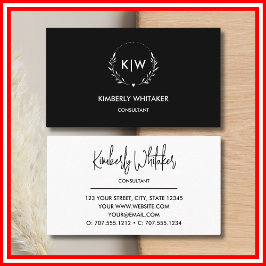 白黒 | イニシャルモダンモノグラム 名刺