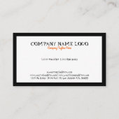 白黒&オレンジハロウィーンタイポグラフィ 名刺 (裏面)