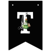 白黒&オレンジハロウィ図解入りの、写真付きのーンバンティング バンティングフラッグ (第2の旗)