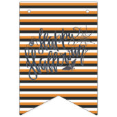 白黒&オレンジハロウィ図解入りの、写真付きのーンバンティング バンティングフラッグ (第1の旗)