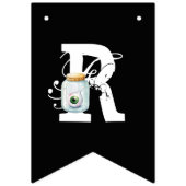 白黒&オレンジハロウィ図解入りの、写真付きのーンバンティング バンティングフラッグ (第3の旗)