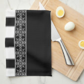 白黒 キッチンタオル (四つ折り)
