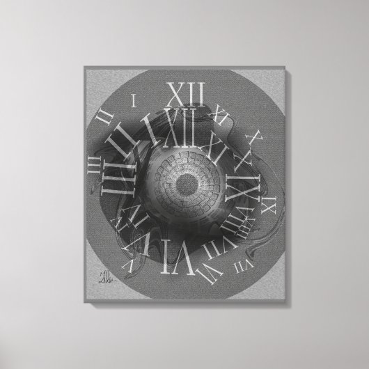 白黒 キャンバスプリント (正面)