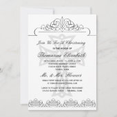 白黒《キリスト教》洗礼式や命名式クロス招待状 招待状 (正面)