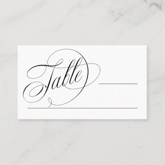 白黒 | クラシックイタリアンエレガンス結婚ズ プレイスカード (正面)