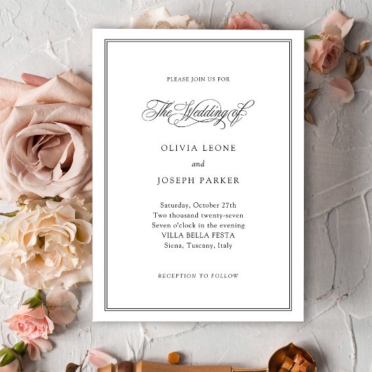 白黒 | クラシックイタリアンエレガンス結婚ズ 招待状