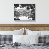 白黒、クール自然ユニークと湖 キャンバスプリント (インサイチュ (寝室))