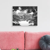 白黒、クール自然ユニークと湖 キャンバスプリント (インサイチュ (リビング))